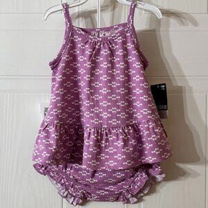 {Kid's} Infant Girl Okie Dokie 2 pc Set~ 12 M~ Lavender~ Spaghetti Straps (G10)